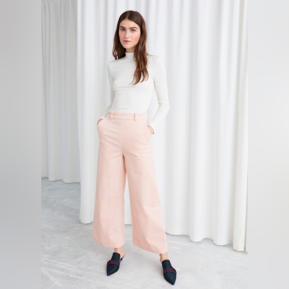 & Other Stories Pale Pink Wide Leg Pants